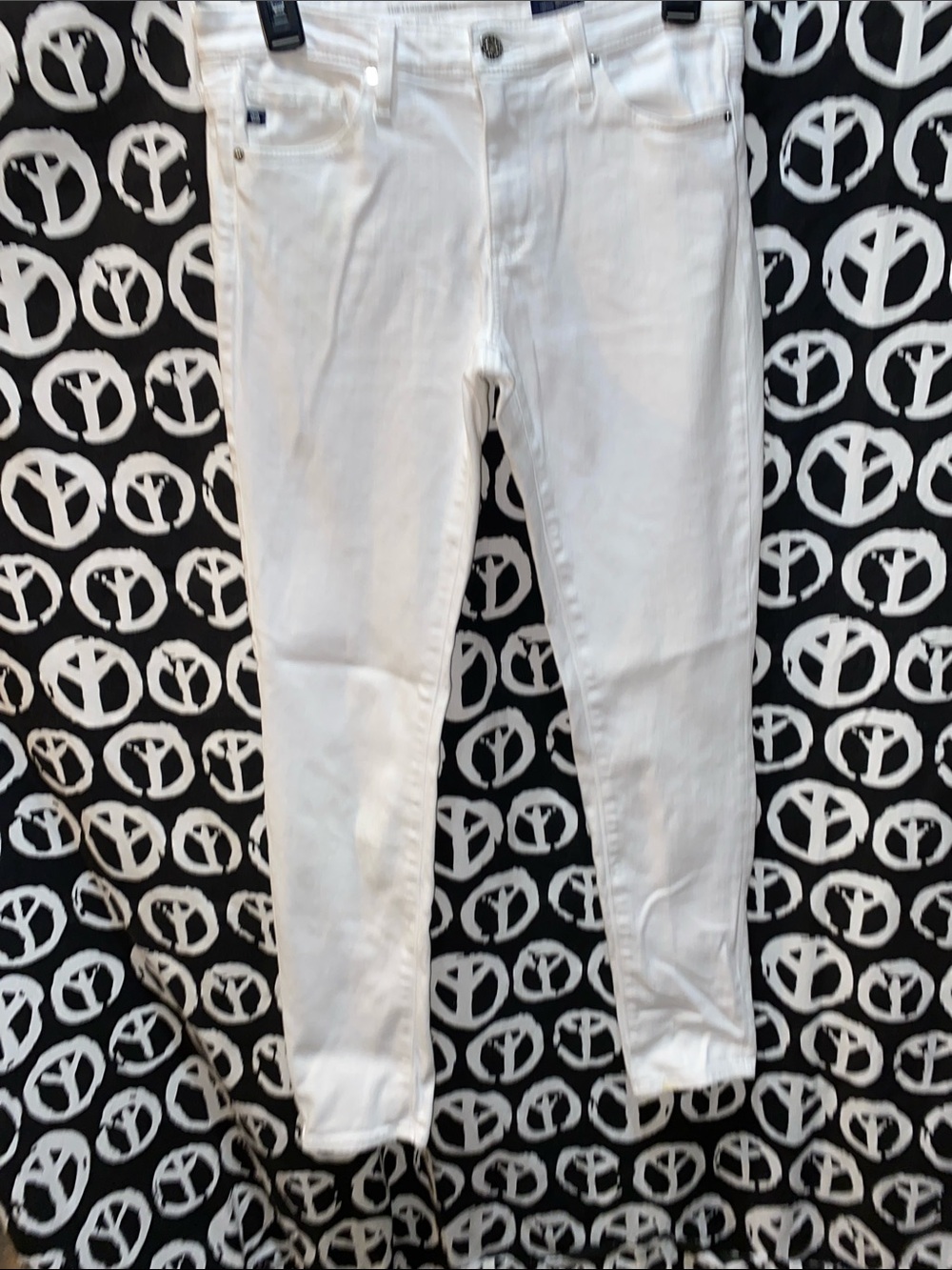 AG ADRIANO GOLDSCHMIED WHITE LEGHING JEANS SUPER SKINNY SZ 26R